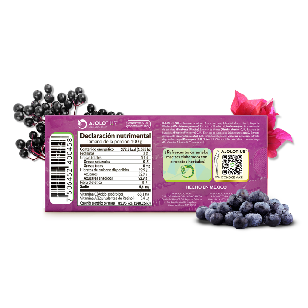 AJOLOBLISTER Caramelos Refrescantes con Elderberry y Grosellero 22gr