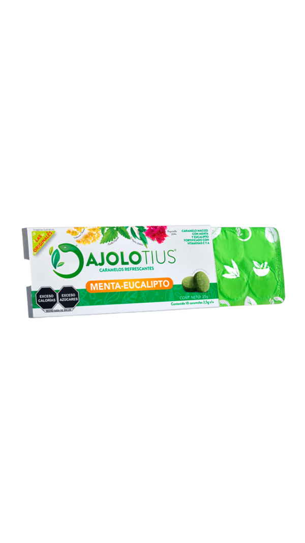 AJOLOTIUS Caramelos Refrescantes Menta & Eucalipto c/ Vitaminas C, y A 25 gr