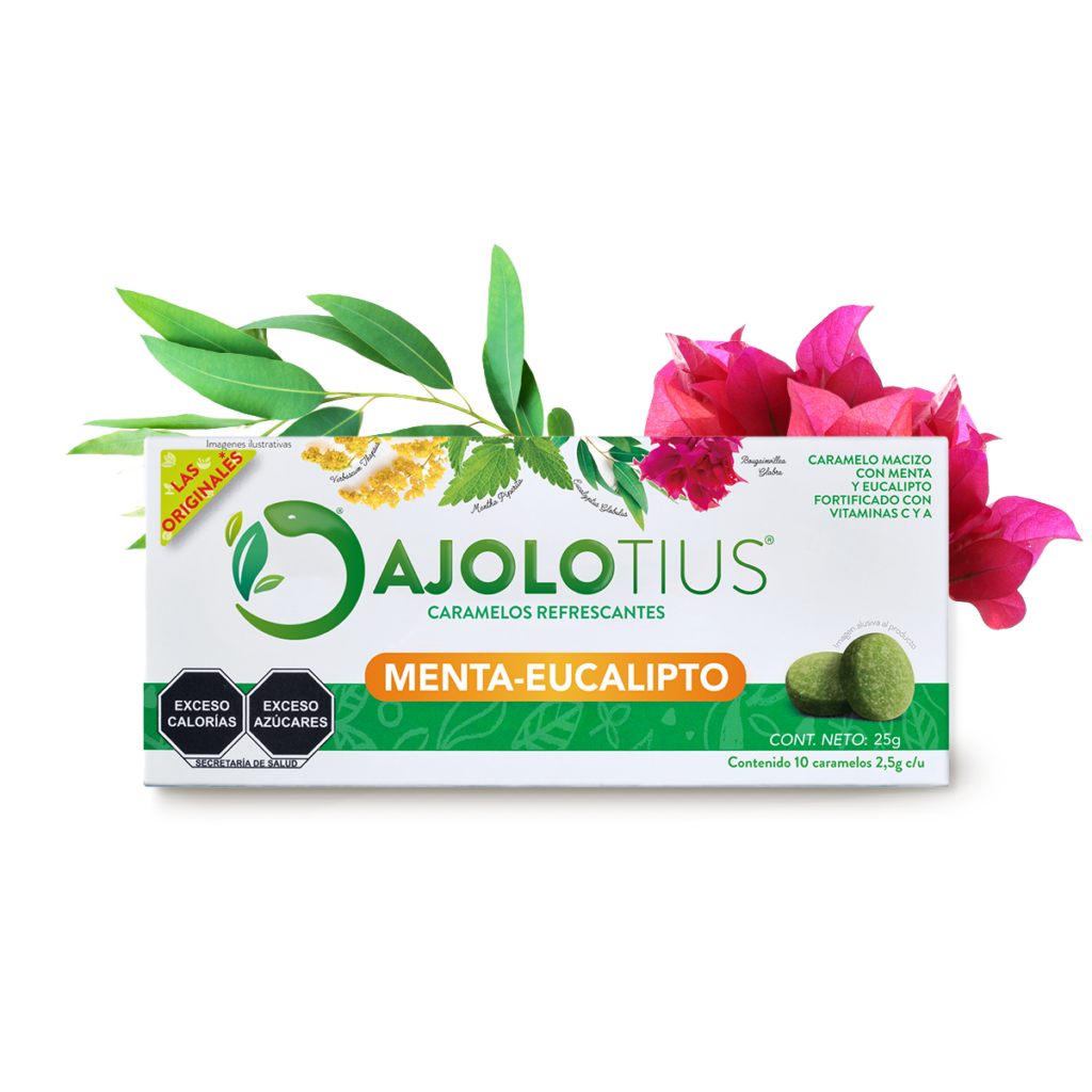 AJOLOTIUS Caramelos Refrescantes Menta & Eucalipto c/ Vitaminas C, y A 25 gr