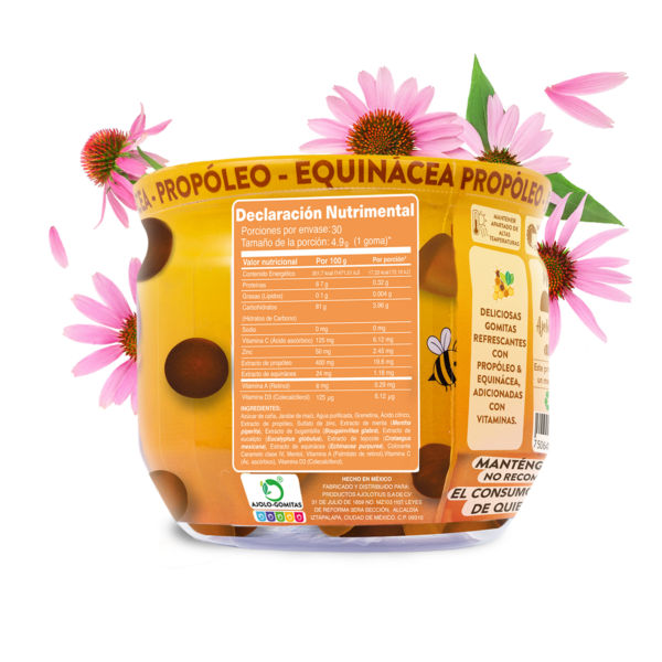 AJOLOGOMITAS® Propóleo - Equinácea. Adicionadas con Vitaminas A, D3 y C 148 g