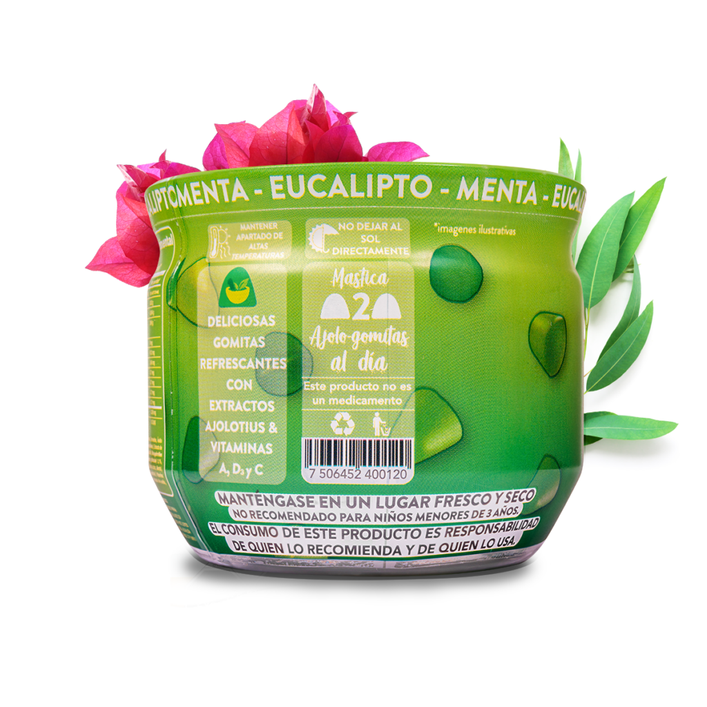 AJOLO GOMITAS ® Originales Menta - Eucalipto. Adicionadas con Vitaminas A, D3 y C 148 gr