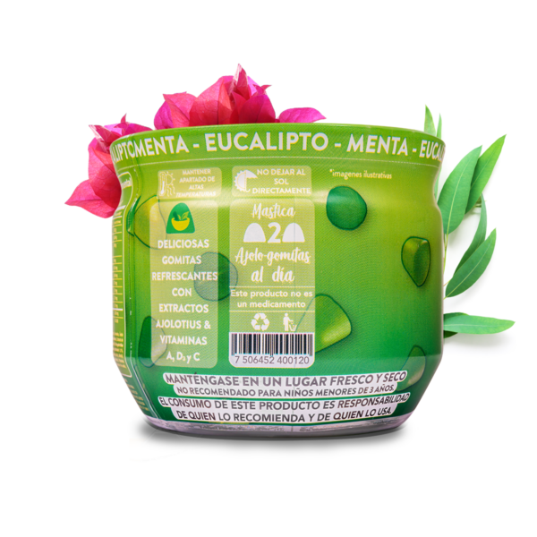 AJOLO GOMITAS ® Originales Menta - Eucalipto. Adicionadas con Vitaminas A, D3 y C 148 gr